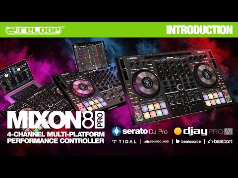 Reloop Mixon 8 Pro 4-Channel Professional Hybrid Sturdy Build DJ Controller for Serato DJ Pro