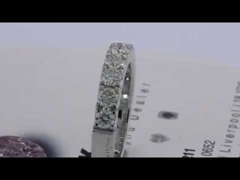 Modern hand made 8 stone 1 carat DVS/VVS diamond claw set half eternity ring