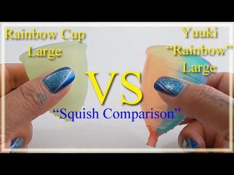 Rainbow Cup Lg vs Yuuki Rainbow Lg "Squish" - Menstrual Cups