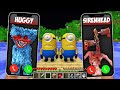 What if CALL TO HUGGY and SIRENHEAD AT 3:00 AM in MINECRAFT PLAYGAME MINIONS - Gameplay FNAF
