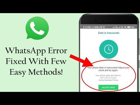 Fix WhatsApp "Your Phone Date Is Inaccurate! Adjust Your Clock..." Error NOW | Android Data Recovery