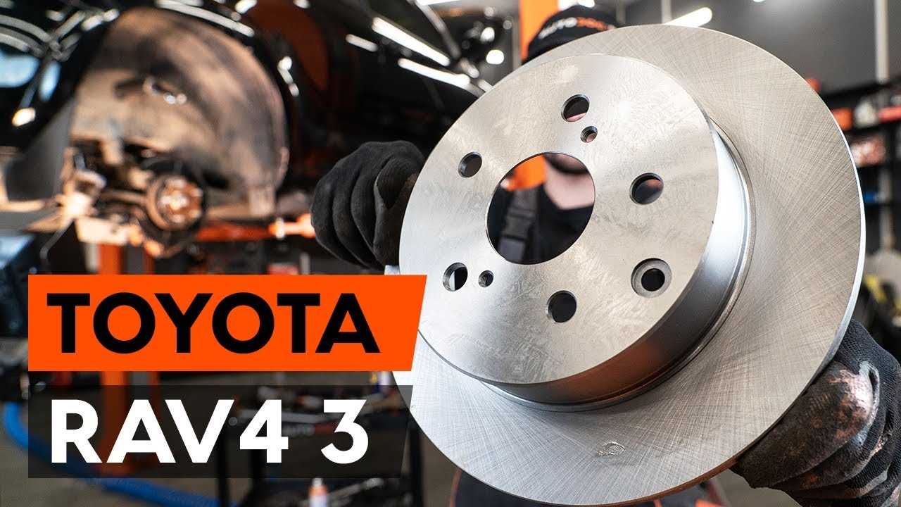 Como mudar discos de travão da parte traseira em Toyota RAV4 III - guia de substituição
