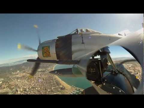 Douglas  AD-4N Skyraider - Training in Festa al Cel Barcelona Airshow 2012