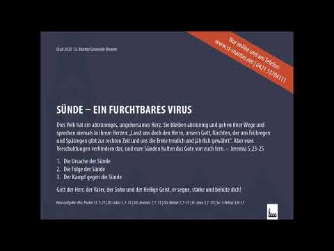 Predigt vom 15.03.2020 - Sünde – Ein furchtbares Virus