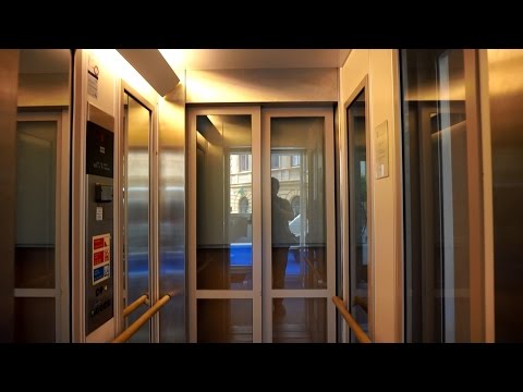 Scenic 1996 KONE M roped hydraulic elevator @ Dragarbrunnsgatan 49, Uppsala, Sweden