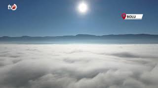 Bolu'nun Karlı Dağlarında Sis Güzel Görüntü Oluşturdu