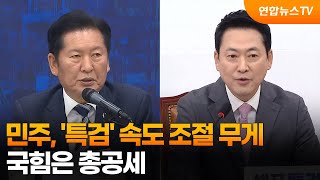 민주, '조작기소 특검' 속도조절 무게…범보수 '저지 연대' / 연합뉴스TV (YonhapnewsTV)