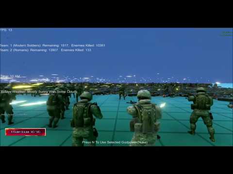 Ultimate Epic Battle Simulator 650 Modern Soldiers + 500 Archers + 500 WW2 Soldiers vs  22,000 Roman