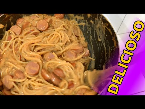 MACARRÃO COM SALSICHA CREMOSO DELICIOSO E MEGA FÁCIL DE FAZER