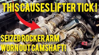 11-23 DODGE CHARGER CHALLENGER 3.6L V6 WORN OUT CAMSHAFT SEIZED ROCKER ARM CAUSES LIFTER TICK NOISE!