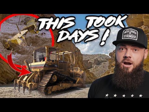 How To Haul A Dead Dozer Down The Mountain - Insane Dozer Recovery!