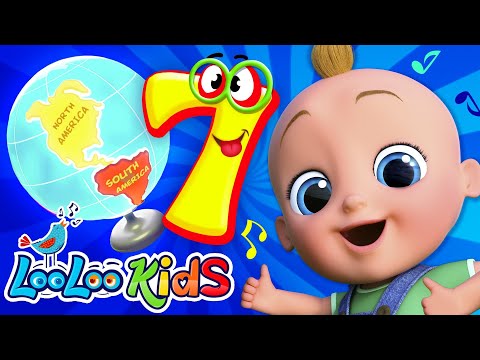 Seven Continents Song 🌍 Educational Compilation | 1HOUR - LooLoo Kids Nursery Rhymes