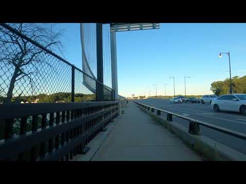 Crossing from Worcester to Shrewsbury Ma. in bike