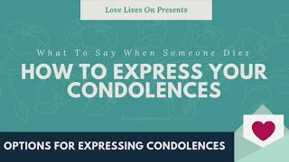 How to Express Condolences