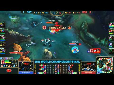 SKT vs KOO 5 man massive teamfight lee sin hojin 4 kills Game 2 early game