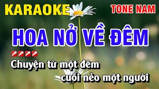 Karaoke Hoa Nở Về Đêm Tone Nam | Nhạc Sống Nguyễn Linh 