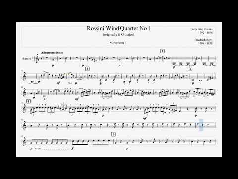 French Horn Karaoke - Rossini Wind Quartet No 1 1st Movement