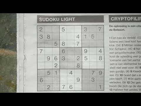Can you solve this Light Sudoku puzzle in 8 minutes? (With a PDF file) 04-12-2019 part 1 of 2