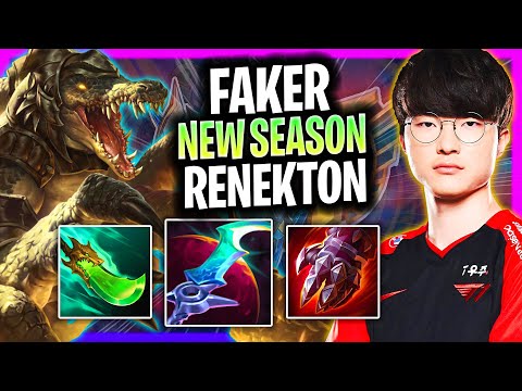 FAKER IS READY TO PLAY RENEKTON IN NEW NOXUS SEASON! | T1 Faker Plays Renekton Mid vs Qiyana!