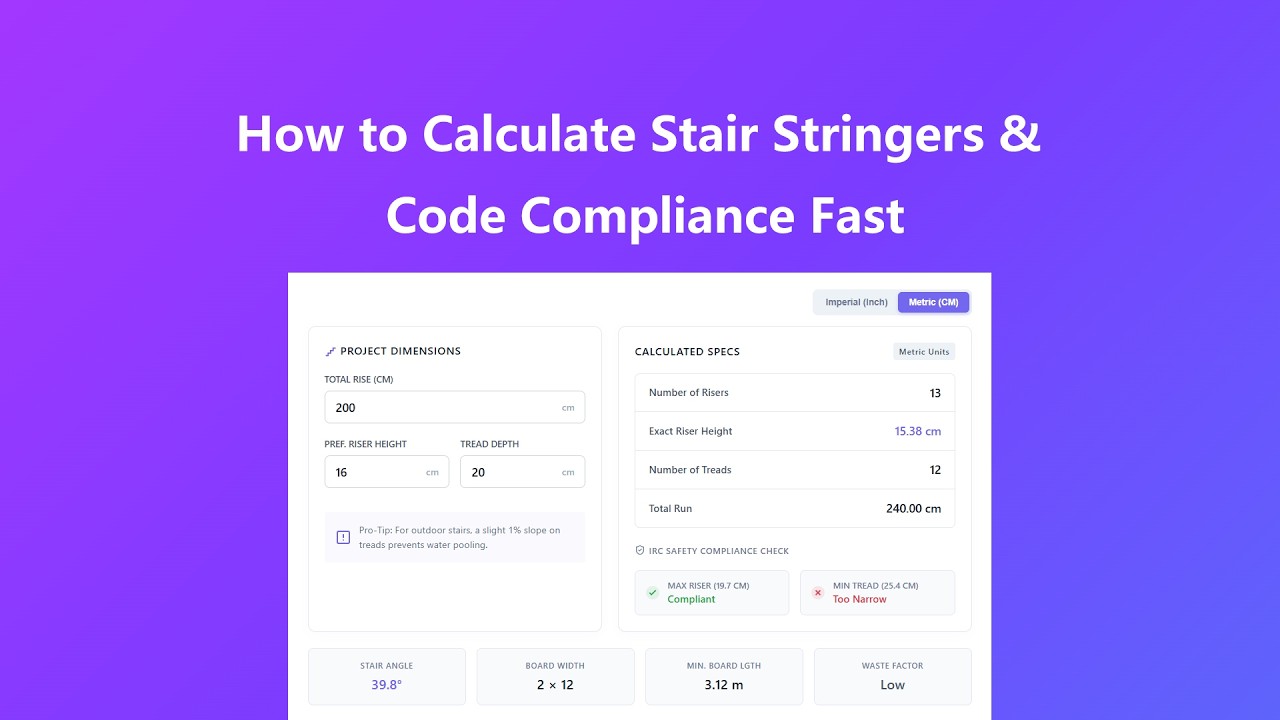 How to use Stair Stringer Calculator - Video Tutorial
