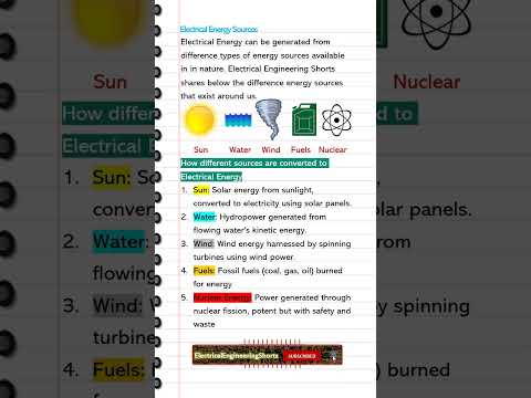 Electrical Energy Sources Around us