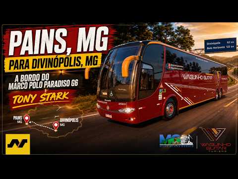 Viagem de Pains-MG a Divinópolis-MG | MarcoPolo Paradiso G6 1200 Tony Stark