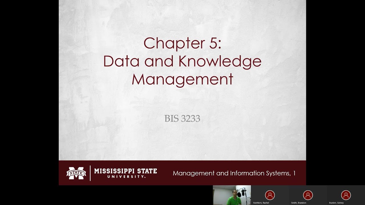 BIS 3233 - Chapter 5: Data and Knowledge Management