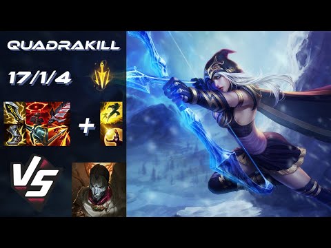 BOTTOM Ashe vs Jhin [QUADRAKILL] - EU Challenger Patch 14.24