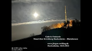 Mond über Kirchberg Hackenheim Rheinhessen