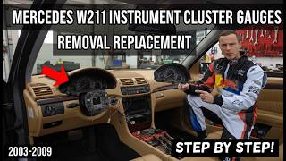 Mercedes W211 Instrument Cluster Gauges Removal Replacement 2003 2004 2005 2006 20027 2008 2009