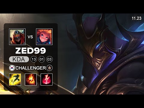 ZED99 Zed Mid vs Zoe - KR Challenger - PreSeason 12 Patch 11.23