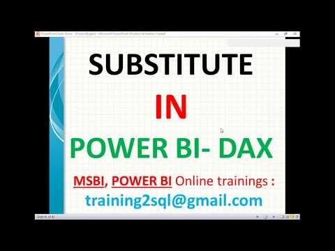 Substitute in Power BI | Substitute in DAX