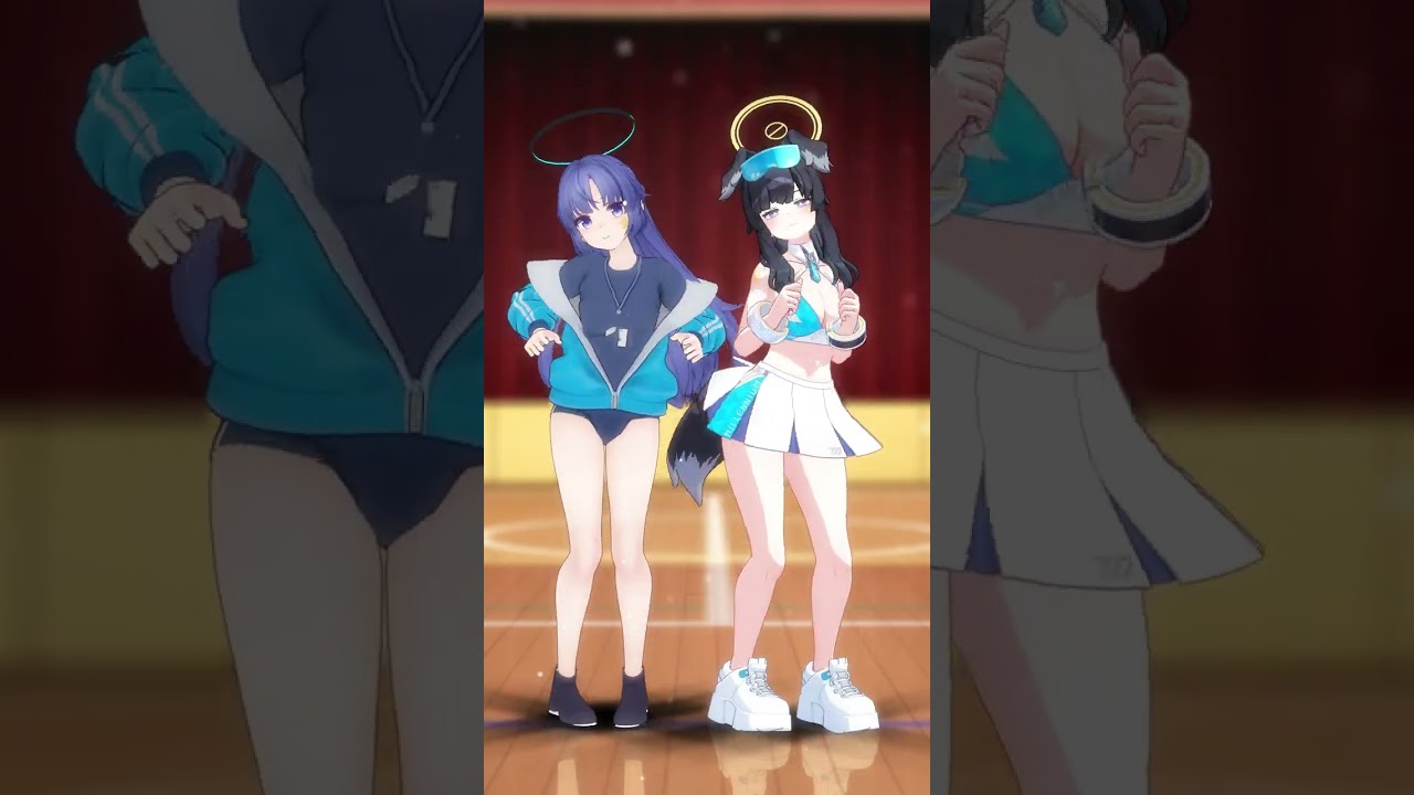 【MMD】discopled dance cover by Blue Archive Hayase Yuuka 早瀬ユウカ Nekozuka Hibiki 猫塚ヒビキ #mmd #shorts