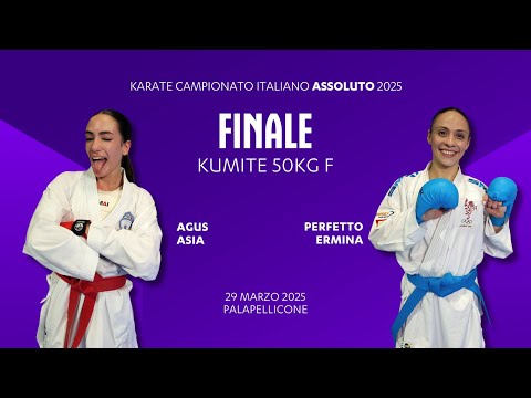 🥋 Karate Assoluto 2025 🥊 #kumite -50kg F 👉 Agus vs Perfetto