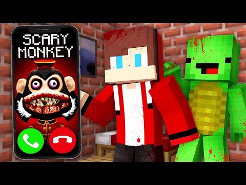 Why SCARY MONKEY Called JJ and Mikey at Night in Minecraft? - Maizen