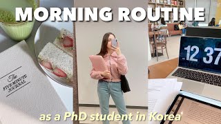 MORNING ROUTINE IN KOREA as a foreign PhD STUDENT: healthy & productive college morning routine 2022