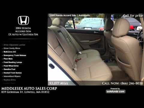 Used 2004 Honda Accord Sdn | MIDDLESEX AUTO SALES CORP, Lowell, MA - SOLD