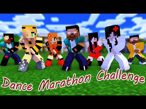 Herobrine Brothers and Sadako Sisters Dance Marathon Challenge - Minecraft Dance Animation