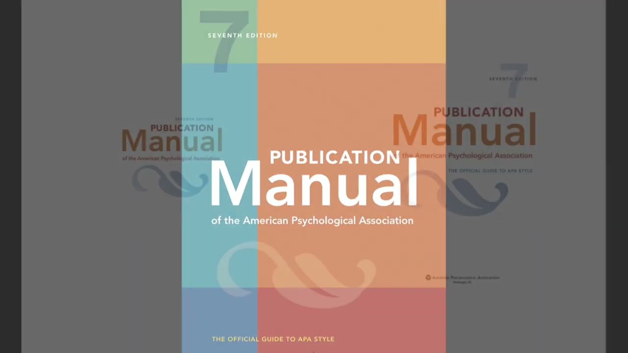 Publication manual of the american psychological association 7th edition PDF
