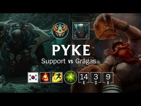 Pyke Support vs Gragas - KR Challenger Patch 8.24