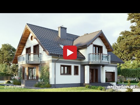 Projekt domu Zofia Ultra - archeton.pl - z użytkowym poddaszem 198,4 m2