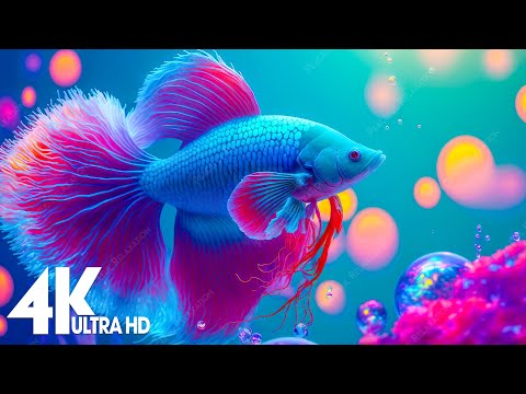 Aquarium 4K VIDEO (ULTRA HD) ???? Amazing Beautiful Coral Reef Fish - Relaxing Sleep Meditation Music