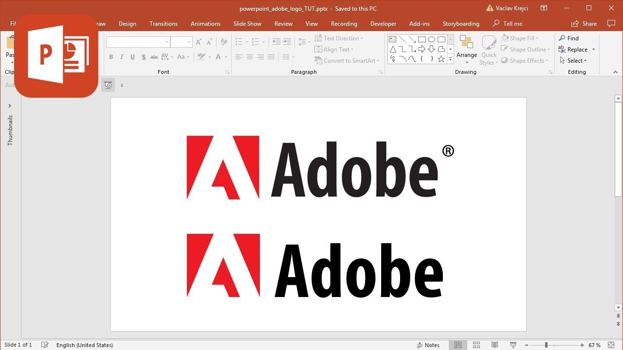 How to create Adobe logo in Microsoft PowerPoint (Tutorial)