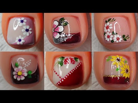 Varios MODELOS DE UÑAS CON FLORES 🌺 🌺🌺