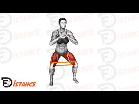 Exercice Squat latéral avec élastique