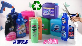 Plastik Deterjan Bidonu ve Şampuan Şişeleri İle Yapabilecek 5 Fikir