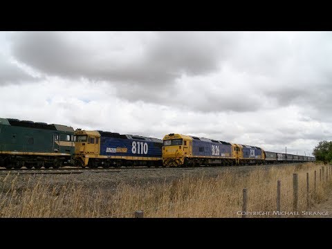 Pacific National Grain Trains Cross At Gheringhap - PoathTV Australian Railways