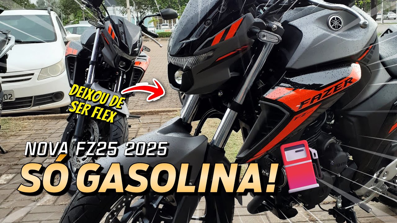 NOVA FZ25 2025 agora só aceita GASOLINA ⛽ Isso vai dar problema? #nandoangelo #motovlog