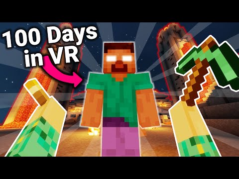 Surviving 100 days of Herobrine in Minecraft VR!