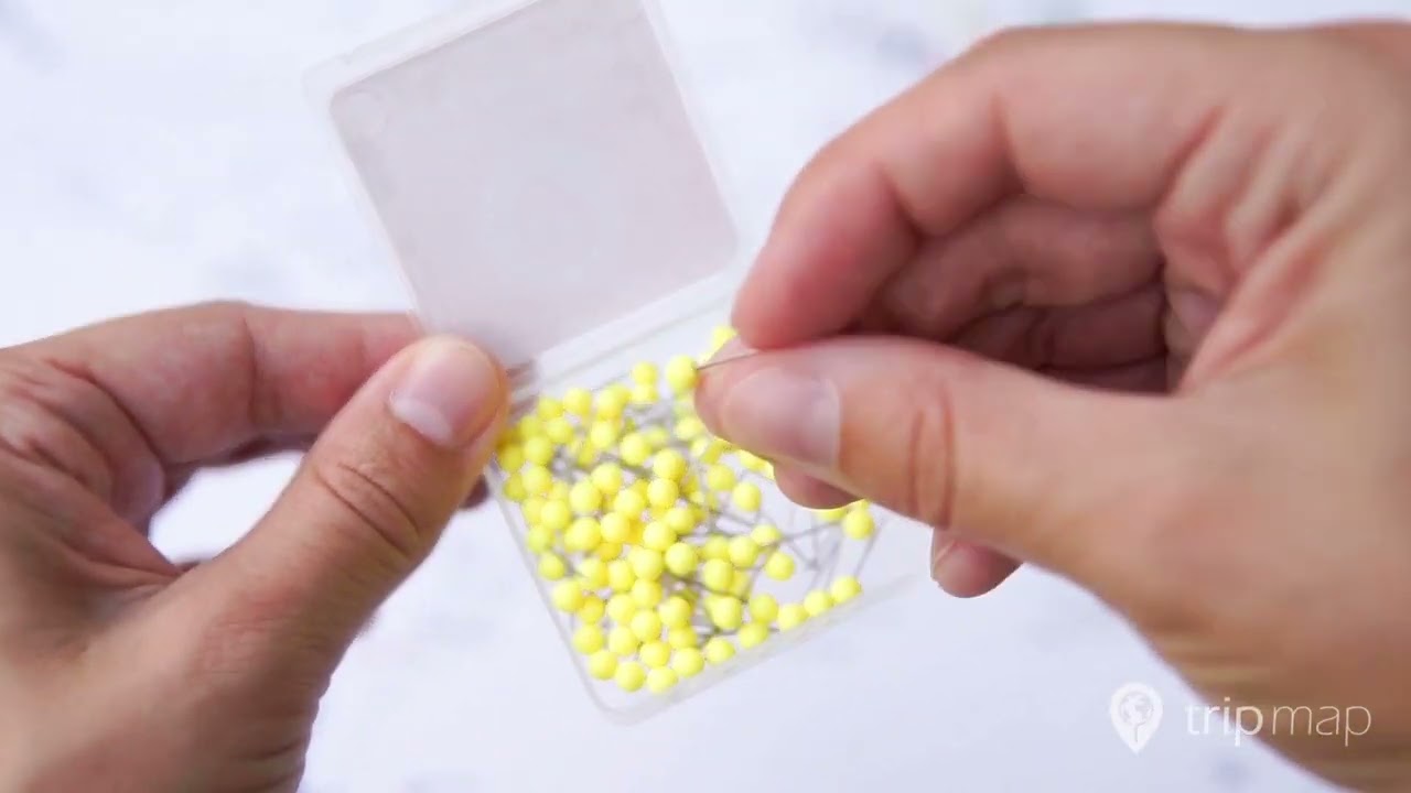 Map Push Pins - Yellow | Trip Map